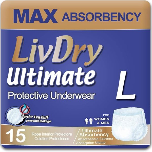 Liv Dry Ultimate Underwear Unisex 15 ct.