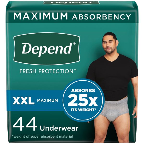 Depend Mens Gray 25x Absorption XXL Pull-up 22 ct