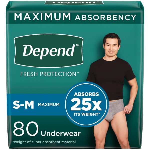 Depend Fresh Protection 25x Absorption Men's S-M 40 ct.