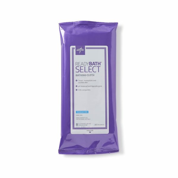 ReadyBath Select Body Cleansing Cloth Wipes, Fragrance Free, Medium Weight Wipes 8 ct. Per Pack, 30 Packs