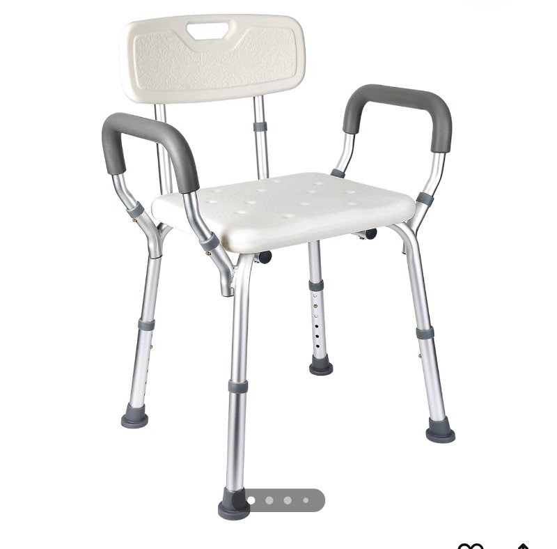 Shower Chair With Padded Armrests 350 Lb Capacity