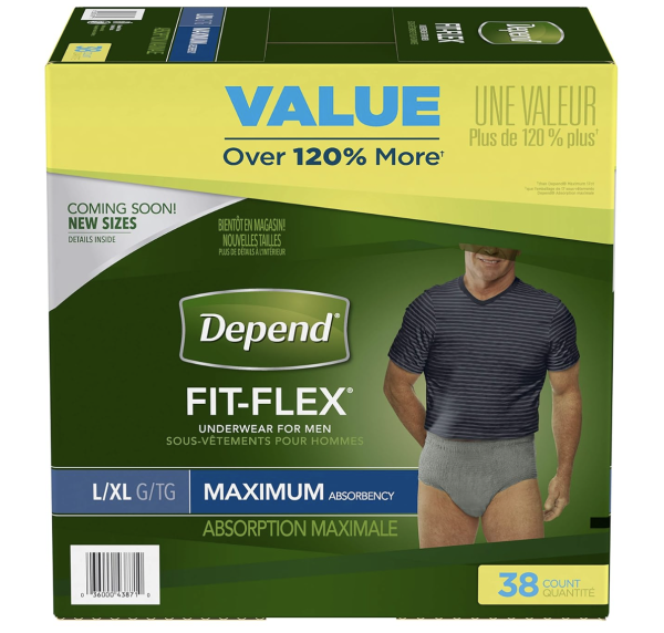 Depend Mens Gray Lrg Pull-up 36 ct