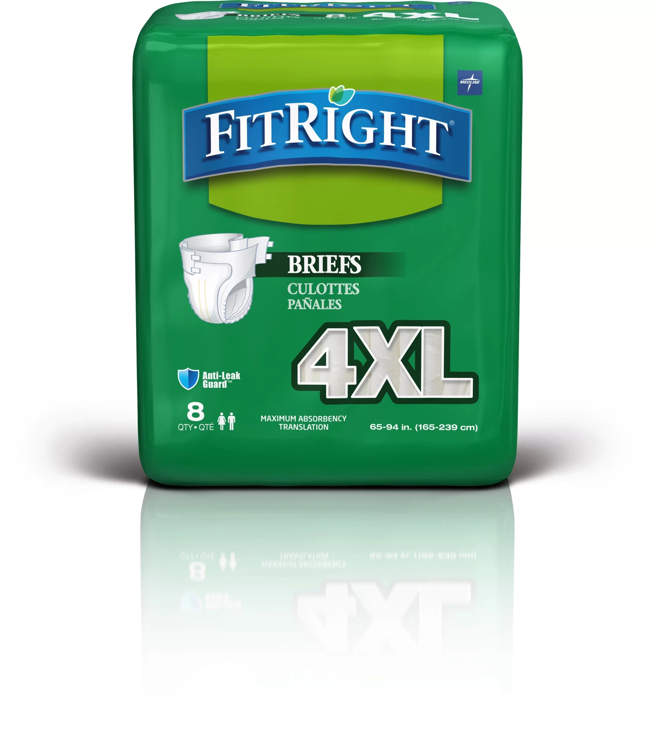 FitRight Briefs Unisex 4XL 8ct.