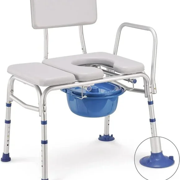 GreenChief Padded Transfer Bench With Commode