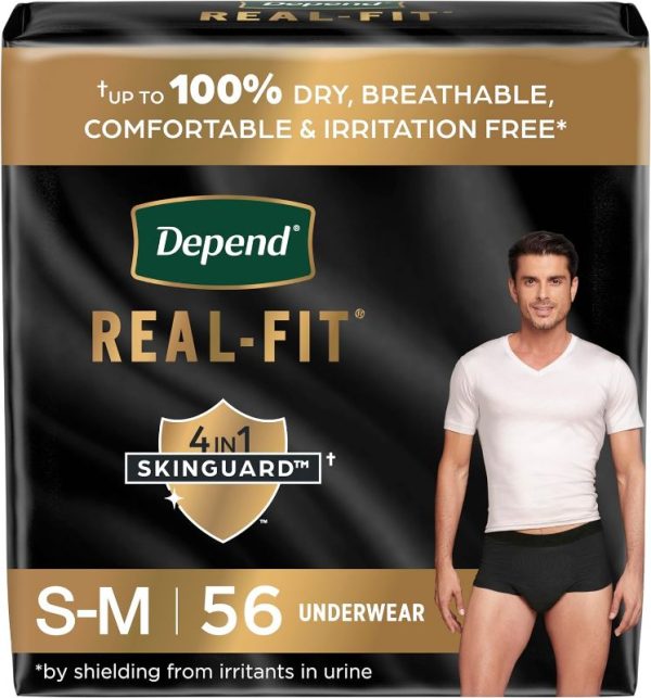 Depend Real Fit 4 in 1 Skinguard Men's S-M 28 ct.