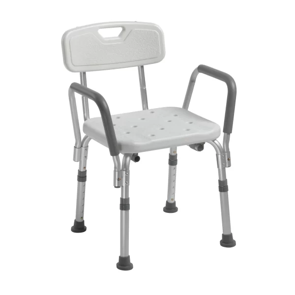 Drive Medical Knock Down Bath Bench with Back And Padded Arms