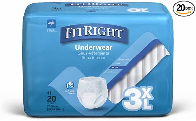 Fit Right Unisex Underwear 3XL Ultra 20 ct.