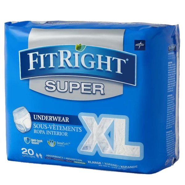 FitRight Underwear Unisex XL 20 ct.