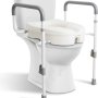 WeHwupe Raised Toilet Seat With Handles, 300 Lb. Weight Capacity