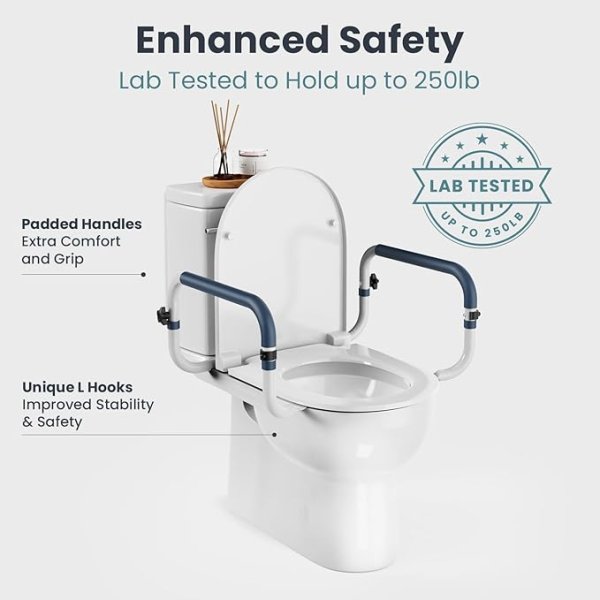 Pelegon Toilet Safety Rail, 250 Lb. Weight Capacity - Image 2