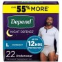 Large Ct. 22 Depend Night Defense Adult Incontinence Underwear for MenDepend Night Defense Adult Incontinence Underwear for Men