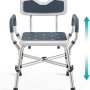 PELEGON Shower Chair for Elderly and Disabled (450lb) with Padded Armrests and Back, Adjustable Height Shower Seat, Heavy Duty Shower Chairs
