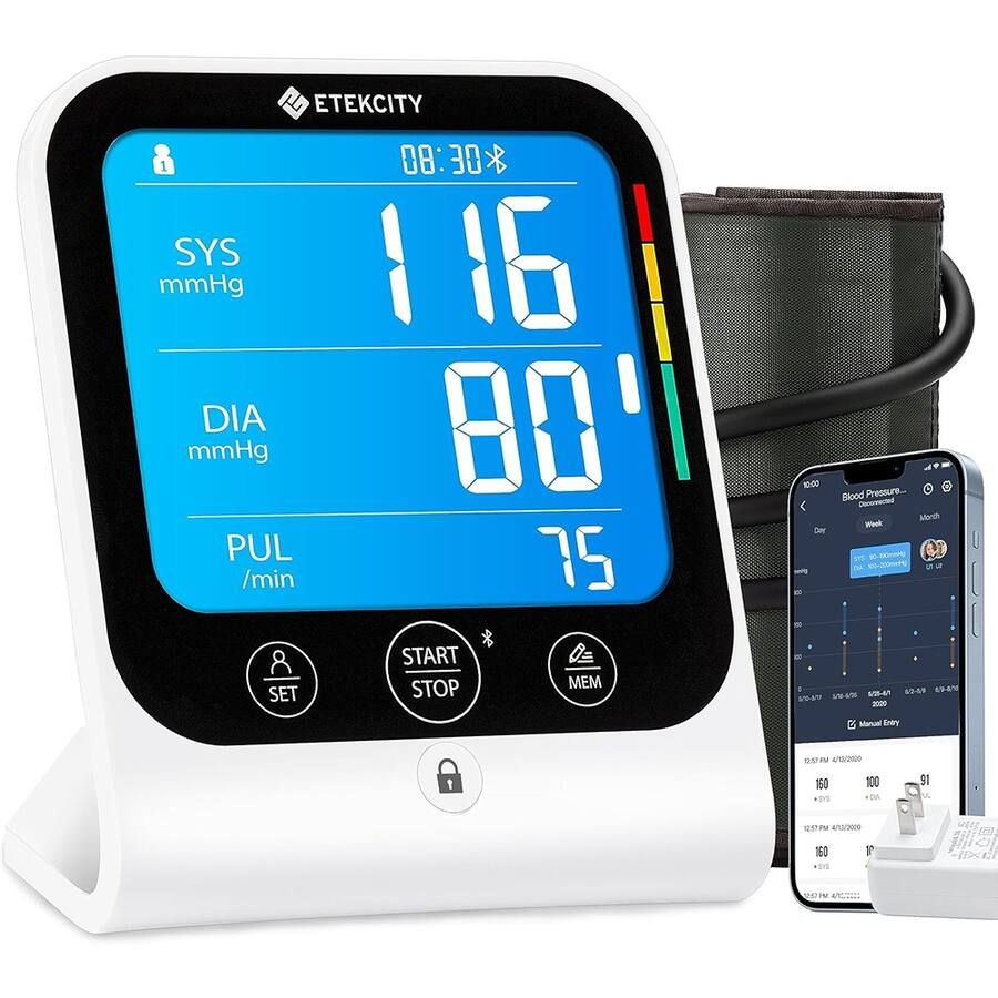 RunStar Upper Arm Blood Pressure Monitor with Wide Range Cuff (8.6” -16.5”) for Home Use FSA&HSA Eligible, Automatic Digital BP Machine with Storage